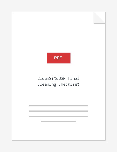 CleanSiteUSA Final Cleaning Checklist