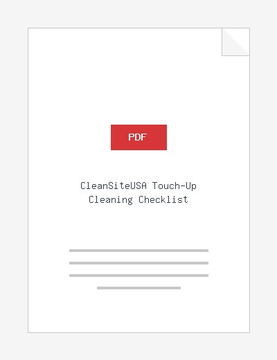 CleanSiteUSA Touch-Up Cleaning Checklist