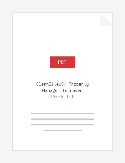 CleanSiteUSA Property Manager Turnover Checklist